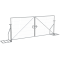 Double-leaf mobile fence gate